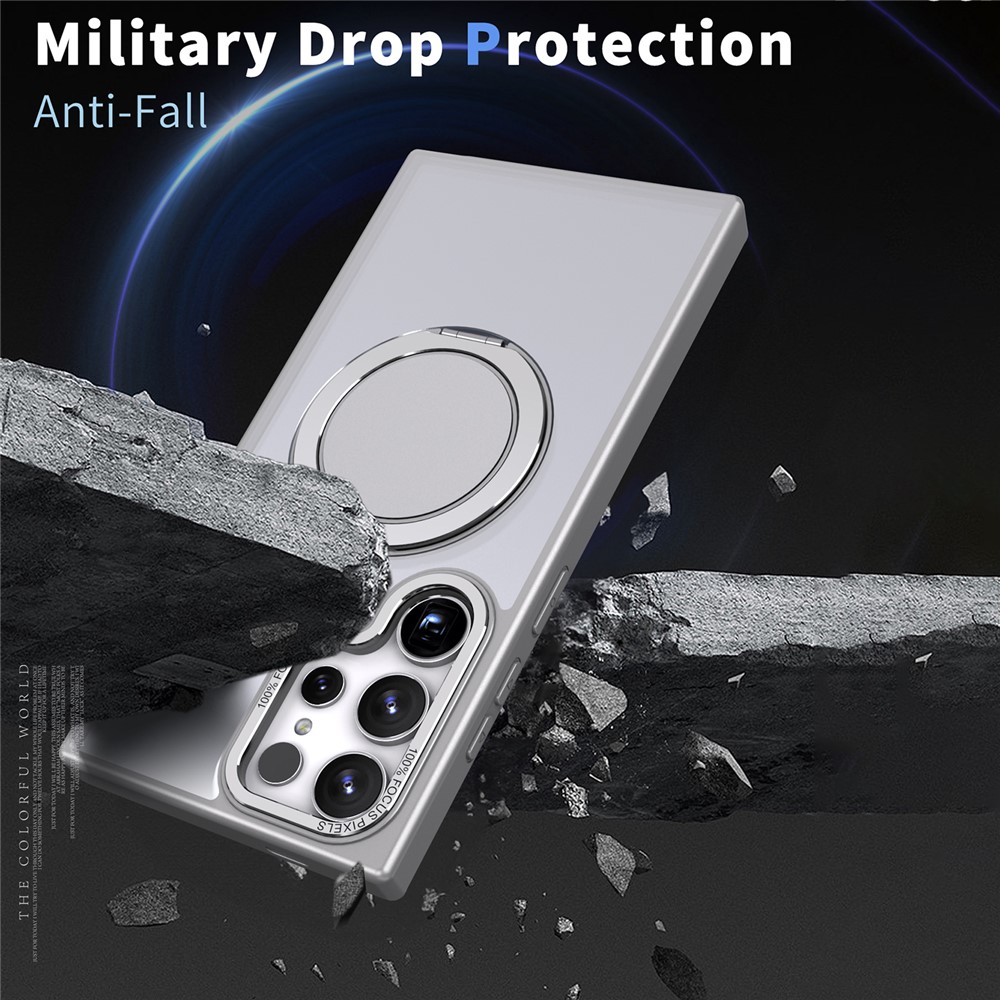 Samsung Galaxy S24 Ultra - Magnetic Ring Kickstand Titanium Grey — estuche (foto 3 de 5)