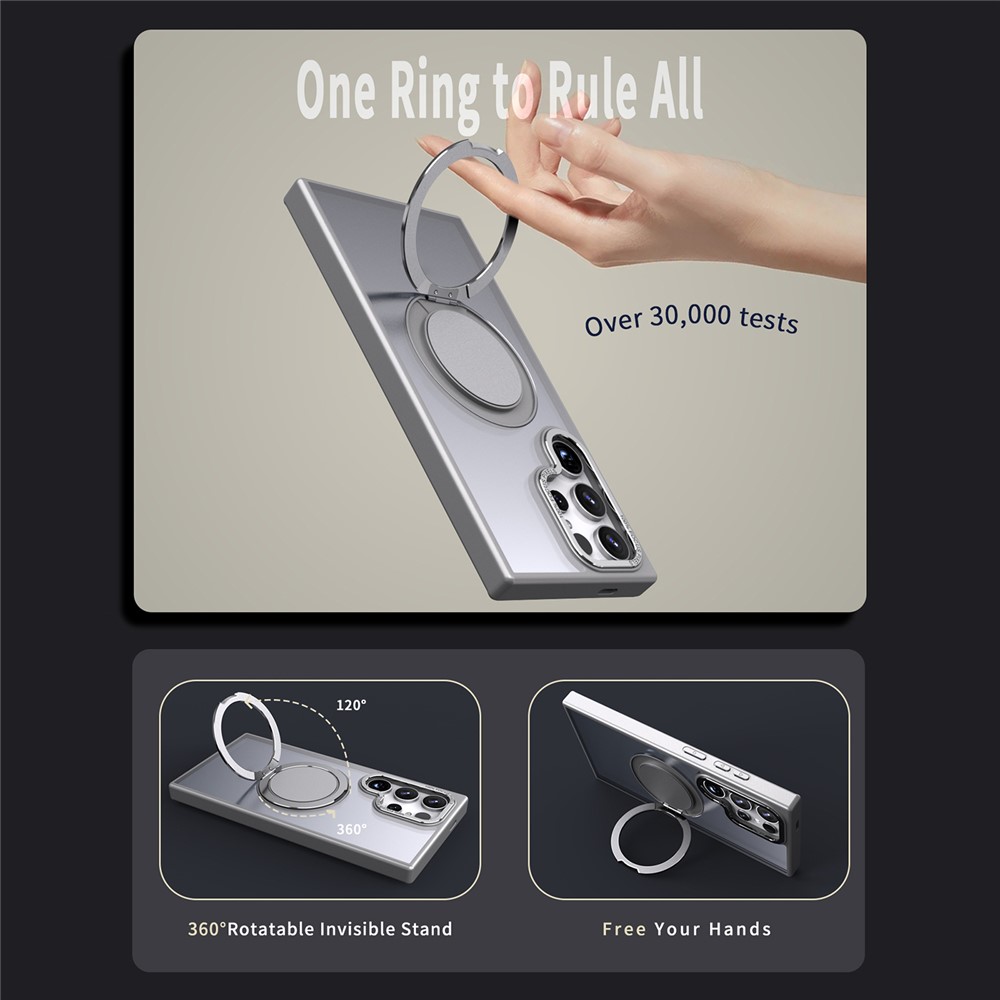 Samsung Galaxy S24 Ultra - Magnetic Ring Kickstand Titanium Grey — estuche (foto 4 de 5)