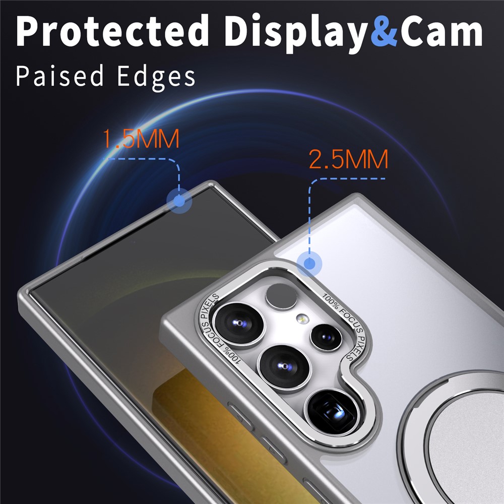 Samsung Galaxy S24 Ultra - Magnetic Ring Kickstand Titanium Grey — estuche (foto 5 de 5)