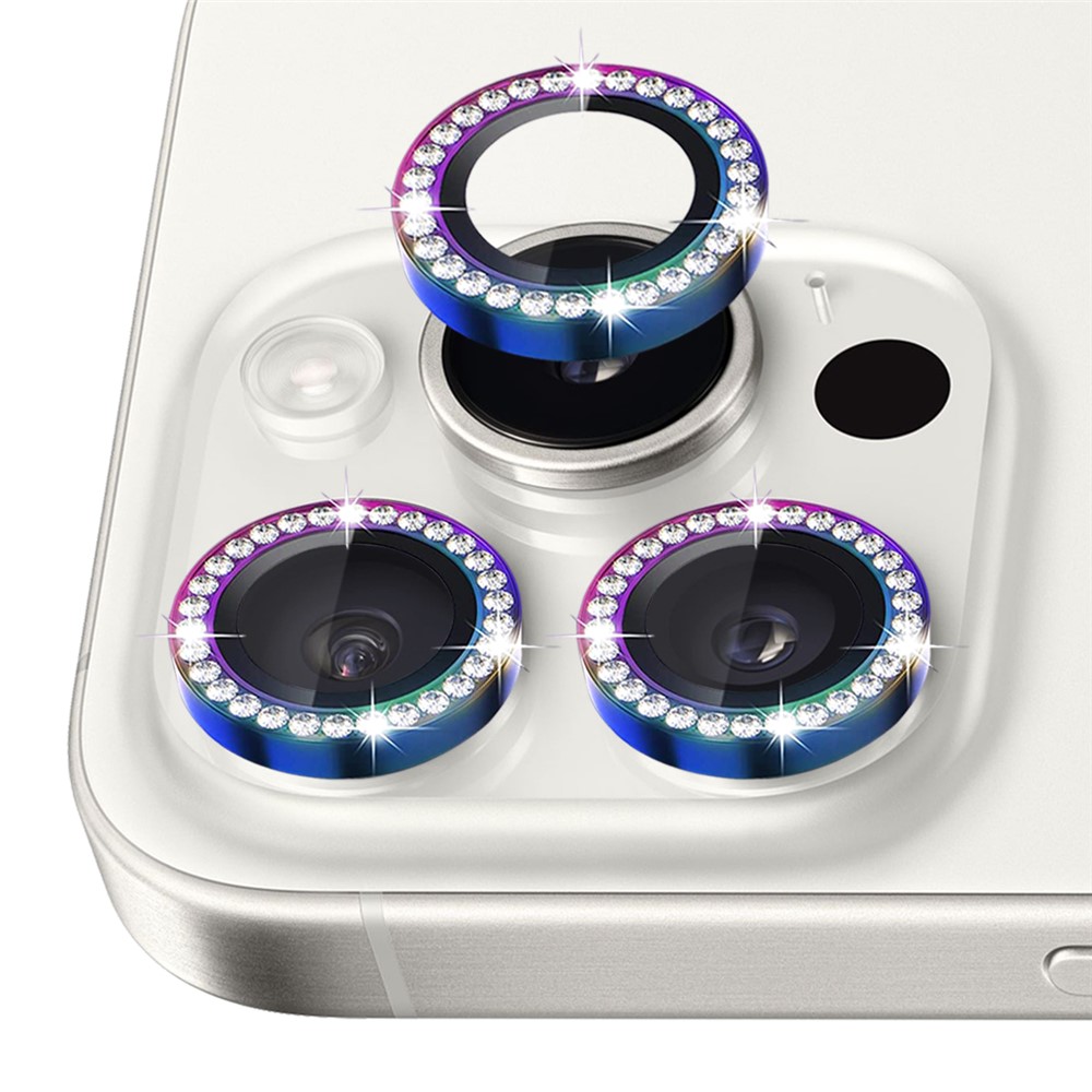 iPhone 16 Pro/16 Pro Max - Camera Lens Glass Protector Glitter Colorful — vidrio templado protector de pantalla (foto 2 de 5)