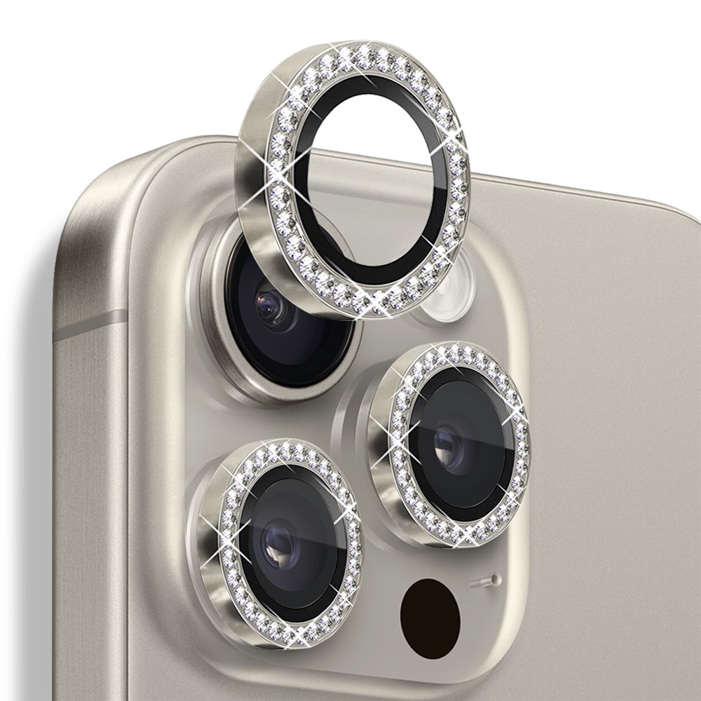 iPhone 16 Pro/16 Pro Max - Camera Lens Glass Protector Glitter Natural