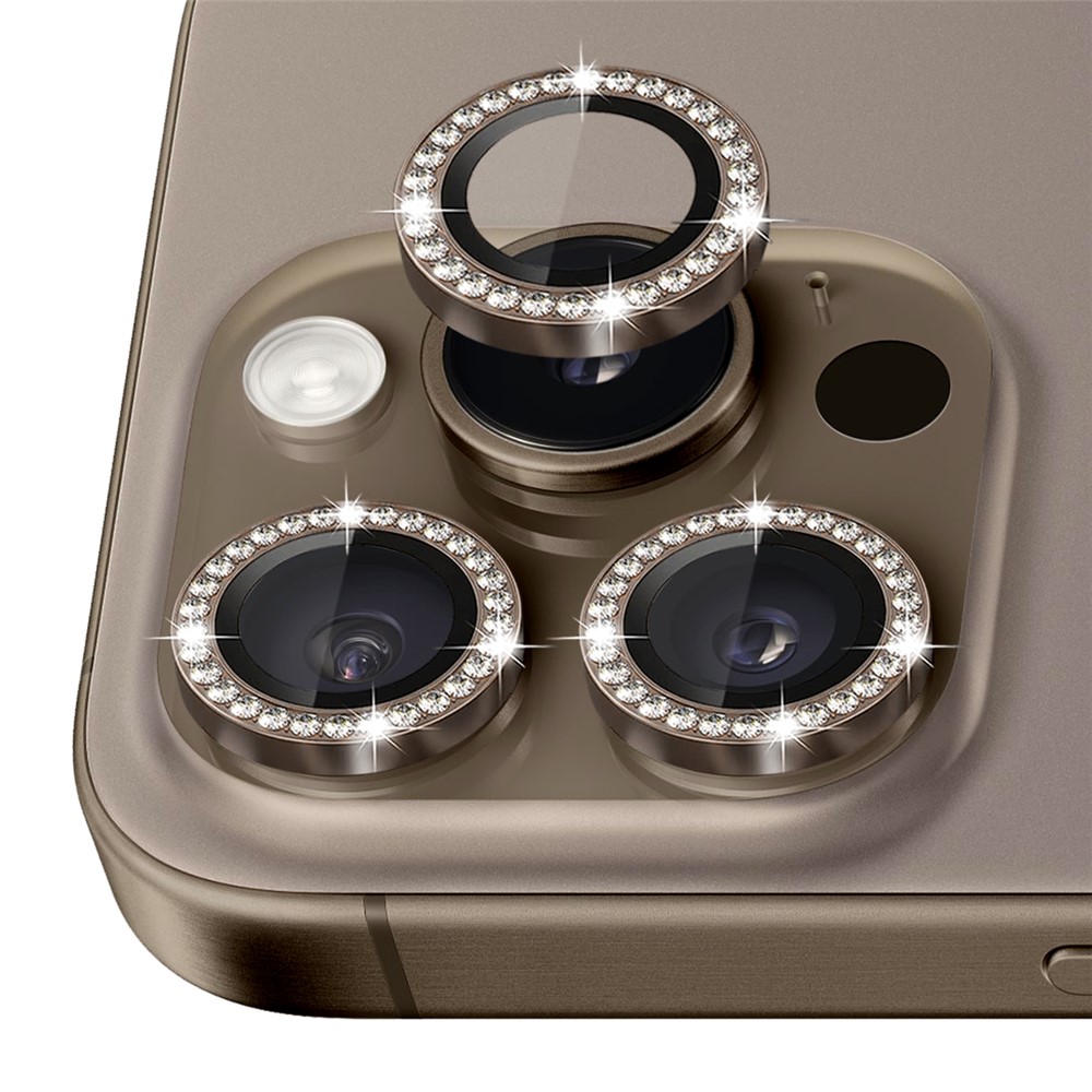 iPhone 16 Pro/16 Pro Max - Camera Lens Glass Protector Glitter Brown — vidrio templado protector de pantalla (foto 2 de 5)