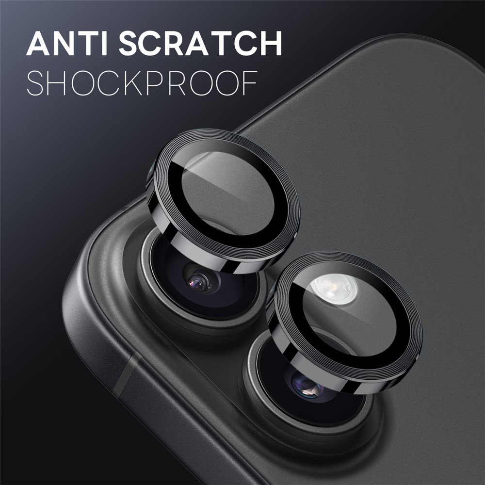 iPhone 17 - NORTHJO Camera Lens Glass Protector Black — vidrio templado protector de pantalla (foto 2 de 5)