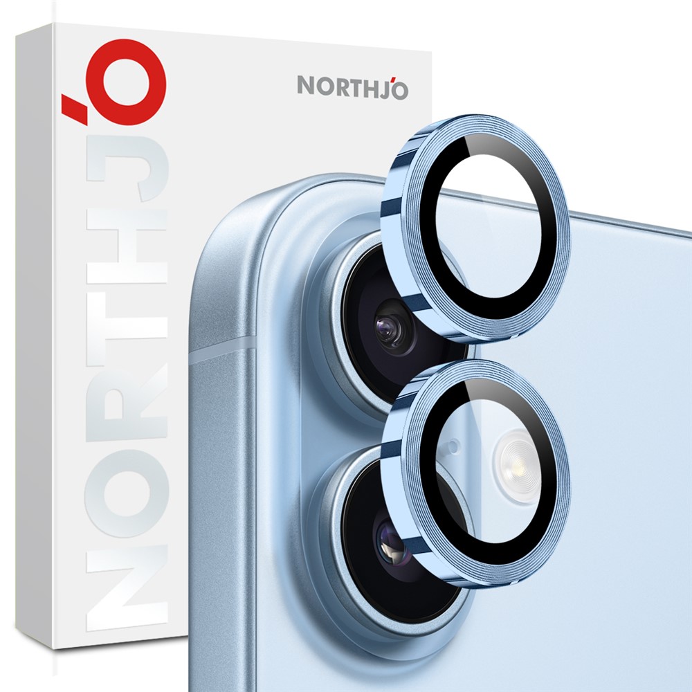 iPhone 17 - NORTHJO Camera Lens Glass Protector Blue — vidrio templado protector de pantalla (foto 4 de 5)