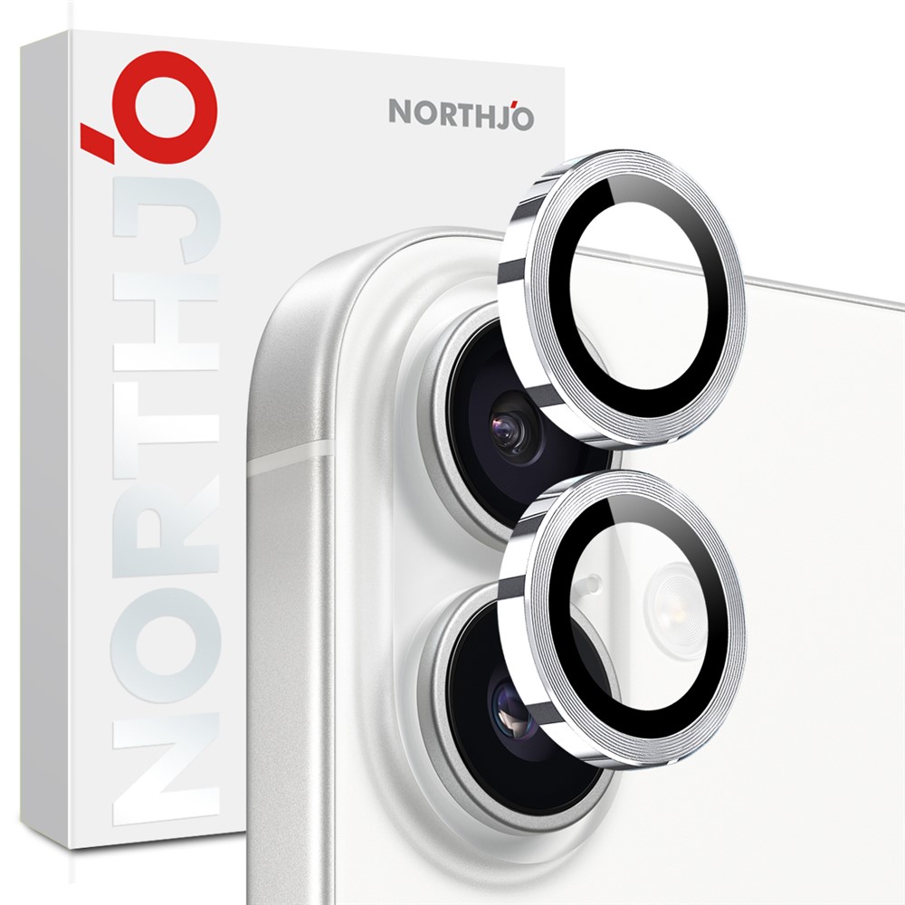 iPhone 17 - NORTHJO Camera Lens Glass Protector Silver — vidrio templado protector de pantalla (foto 4 de 5)