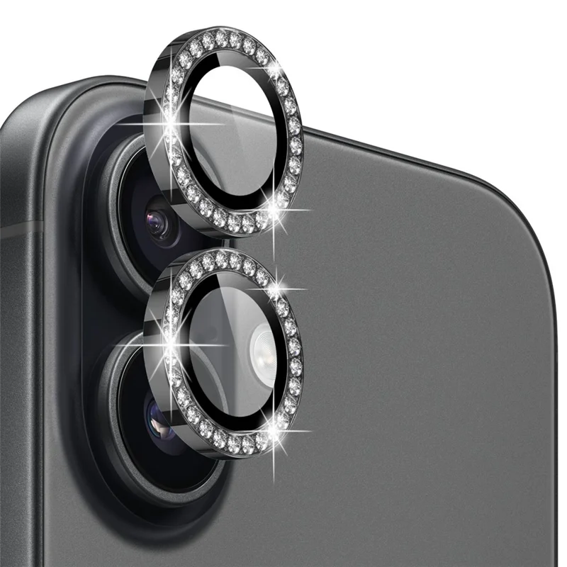 iPhone 17 - NORTHJO Camera Lens Glass Protector Glitter Black — vidrio templado protector de pantalla
