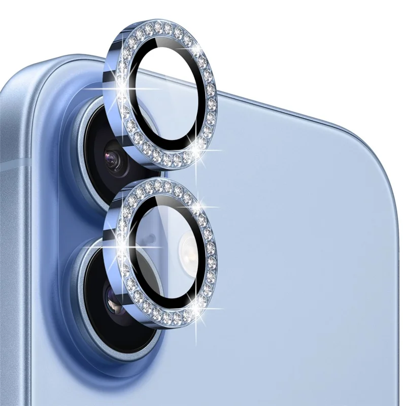 iPhone 17 - NORTHJO Camera Lens Glass Protector Glitter Blue