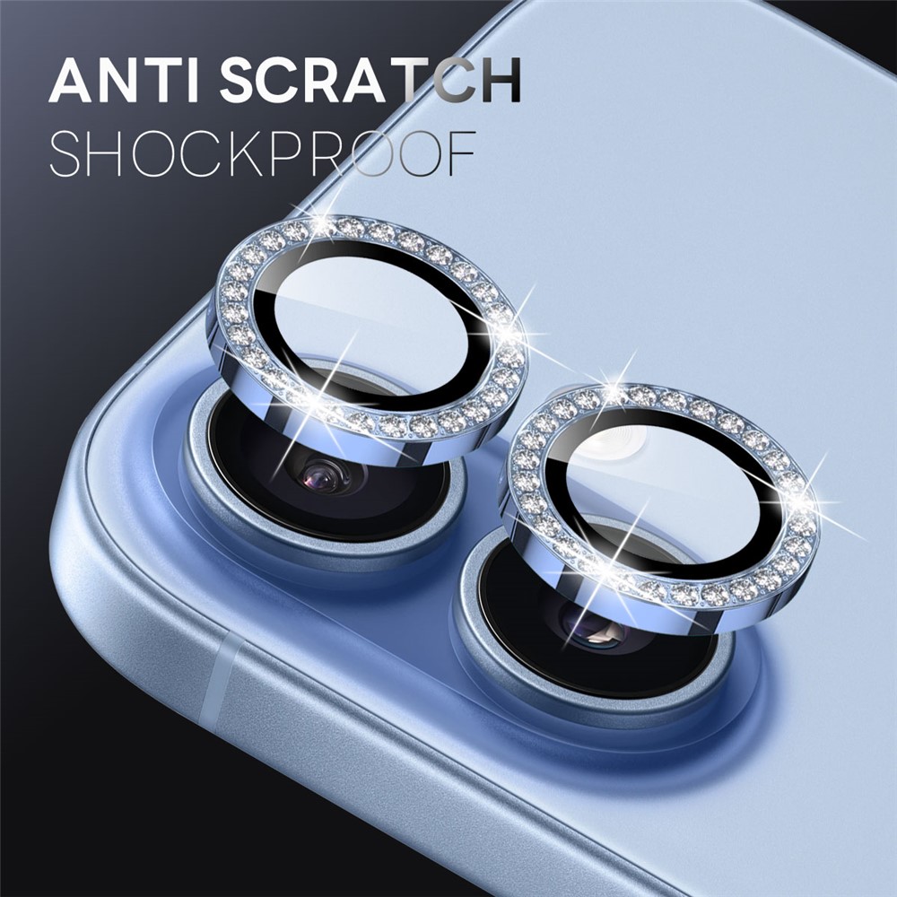 iPhone 17 - NORTHJO Camera Lens Glass Protector Glitter Blue — vidrio templado protector de pantalla (foto 3 de 5)