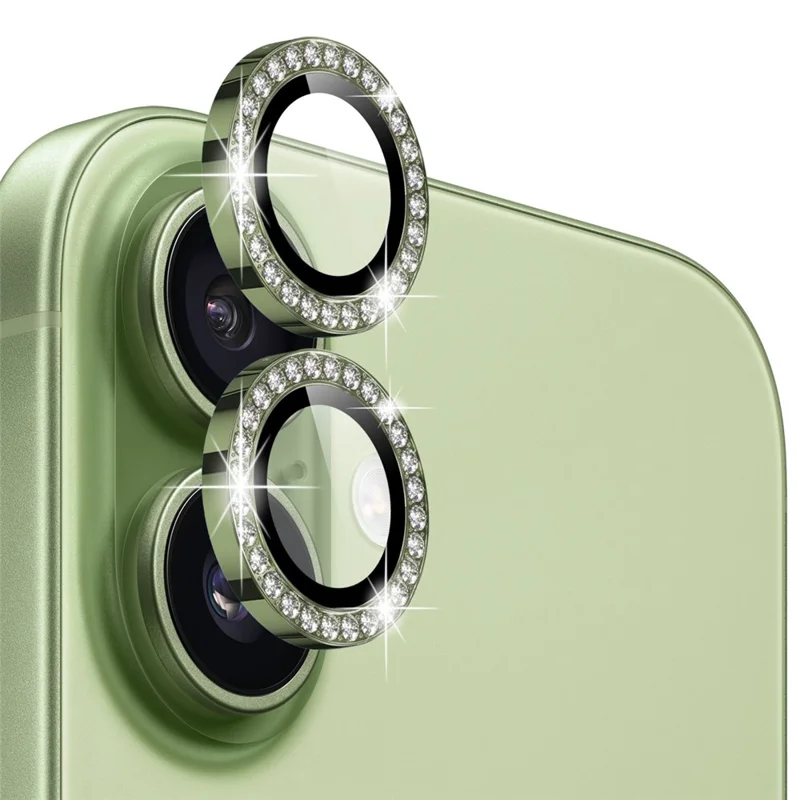 iPhone 17 - NORTHJO Camera Lens Glass Protector Glitter Green — vidrio templado protector de pantalla