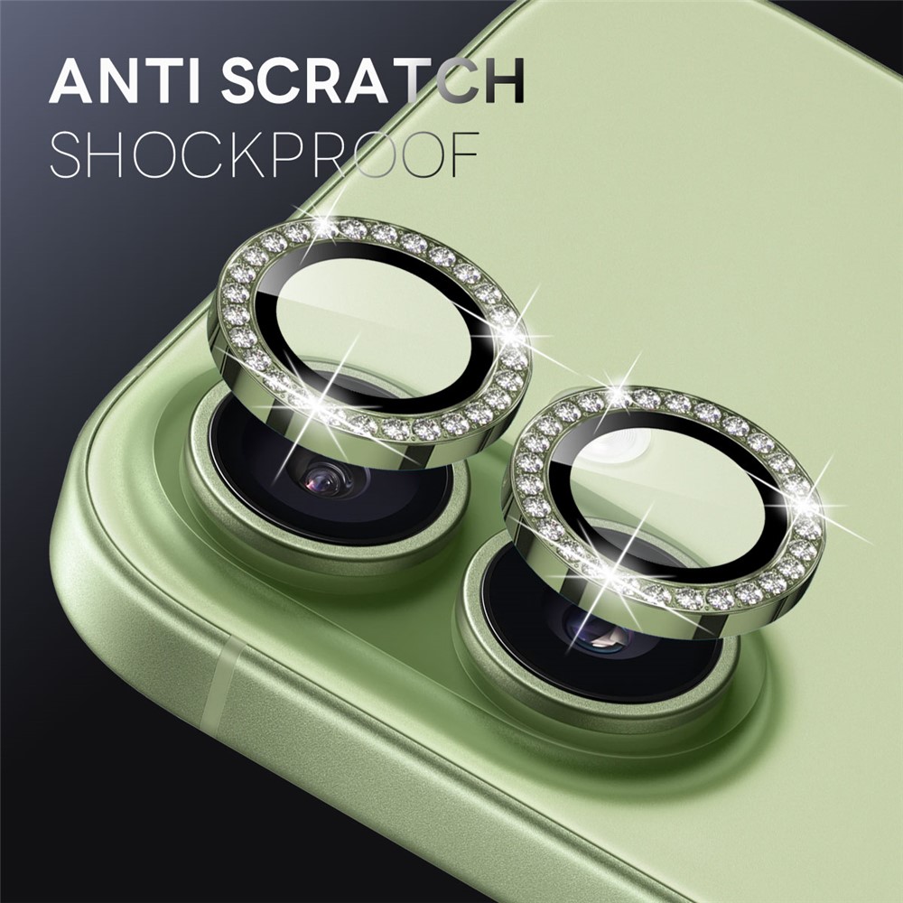 iPhone 17 - NORTHJO Camera Lens Glass Protector Glitter Green — vidrio templado protector de pantalla (foto 3 de 5)