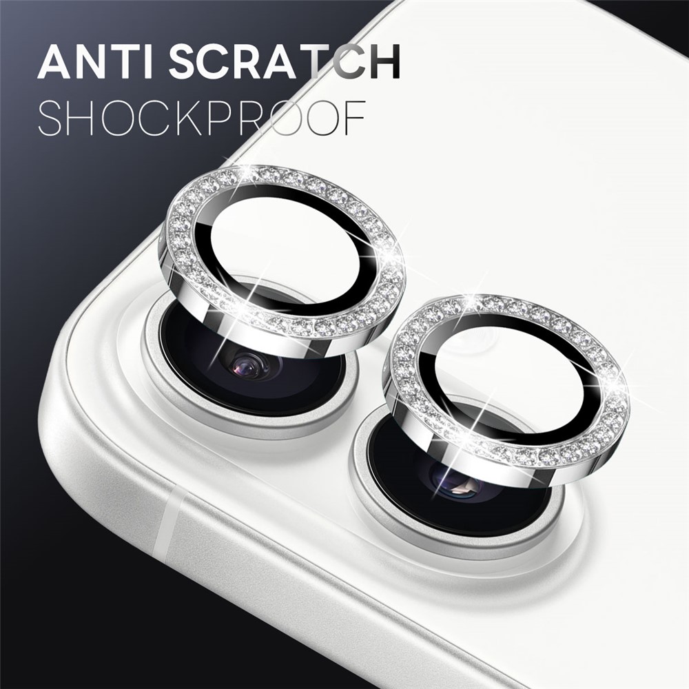 iPhone 17 - NORTHJO Camera Lens Glass Protector Glitter Silver — vidrio templado protector de pantalla (foto 3 de 5)
