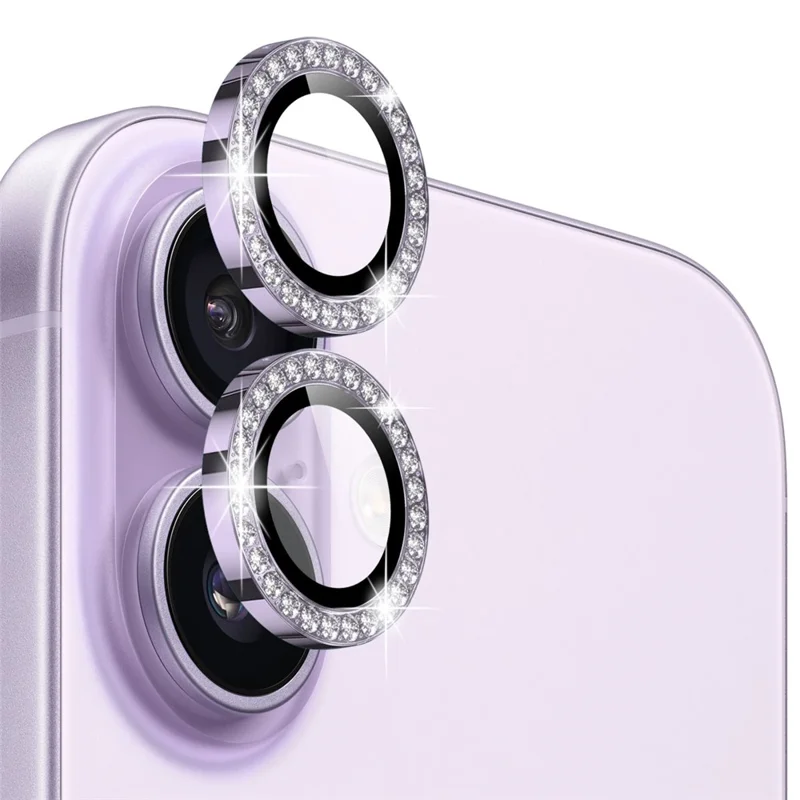 iPhone 17 - NORTHJO Camera Lens Glass Protector Glitter Purple — vidrio templado protector de pantalla