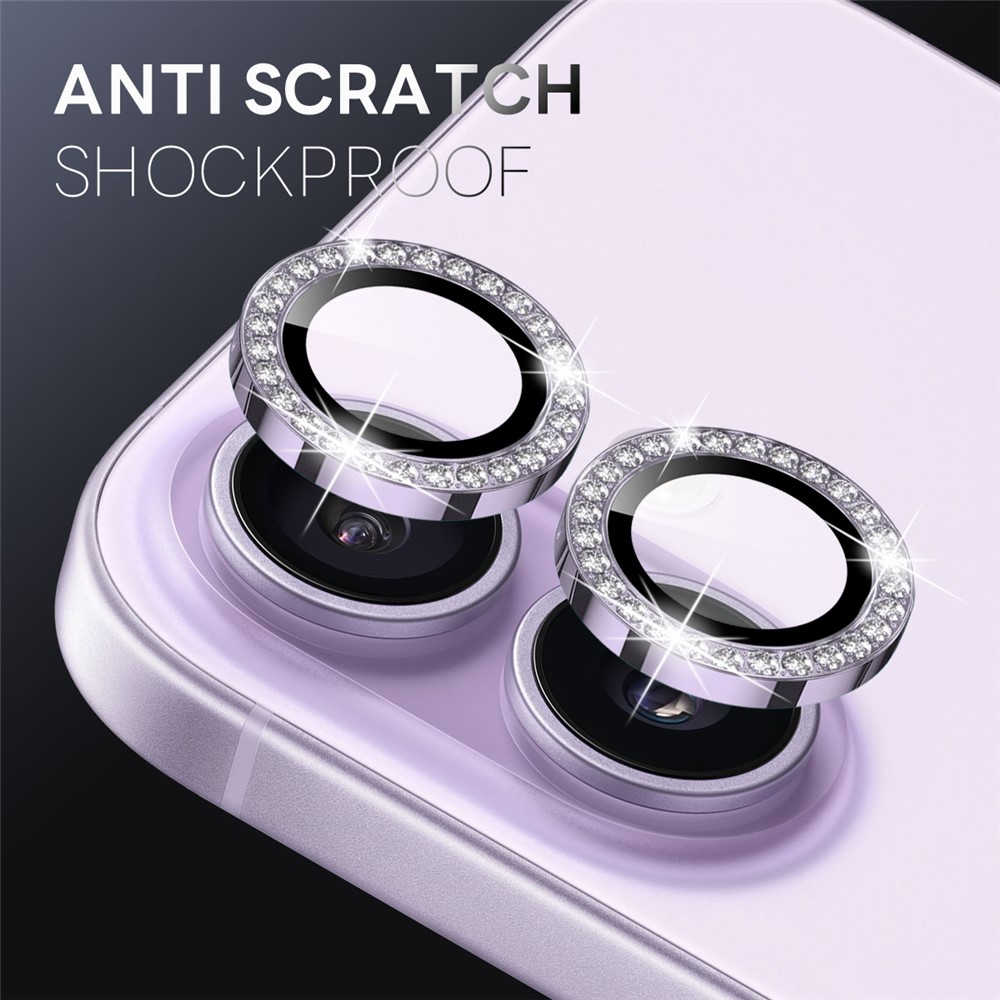 iPhone 17 - NORTHJO Camera Lens Glass Protector Glitter Purple — vidrio templado protector de pantalla (foto 3 de 5)