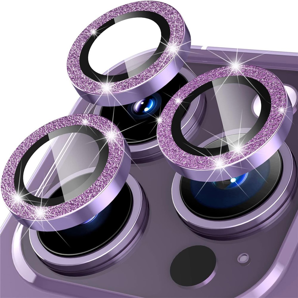 iPhone 15 Pro/15 Pro Max - Camera Lens Glass Protector Glitter Purple