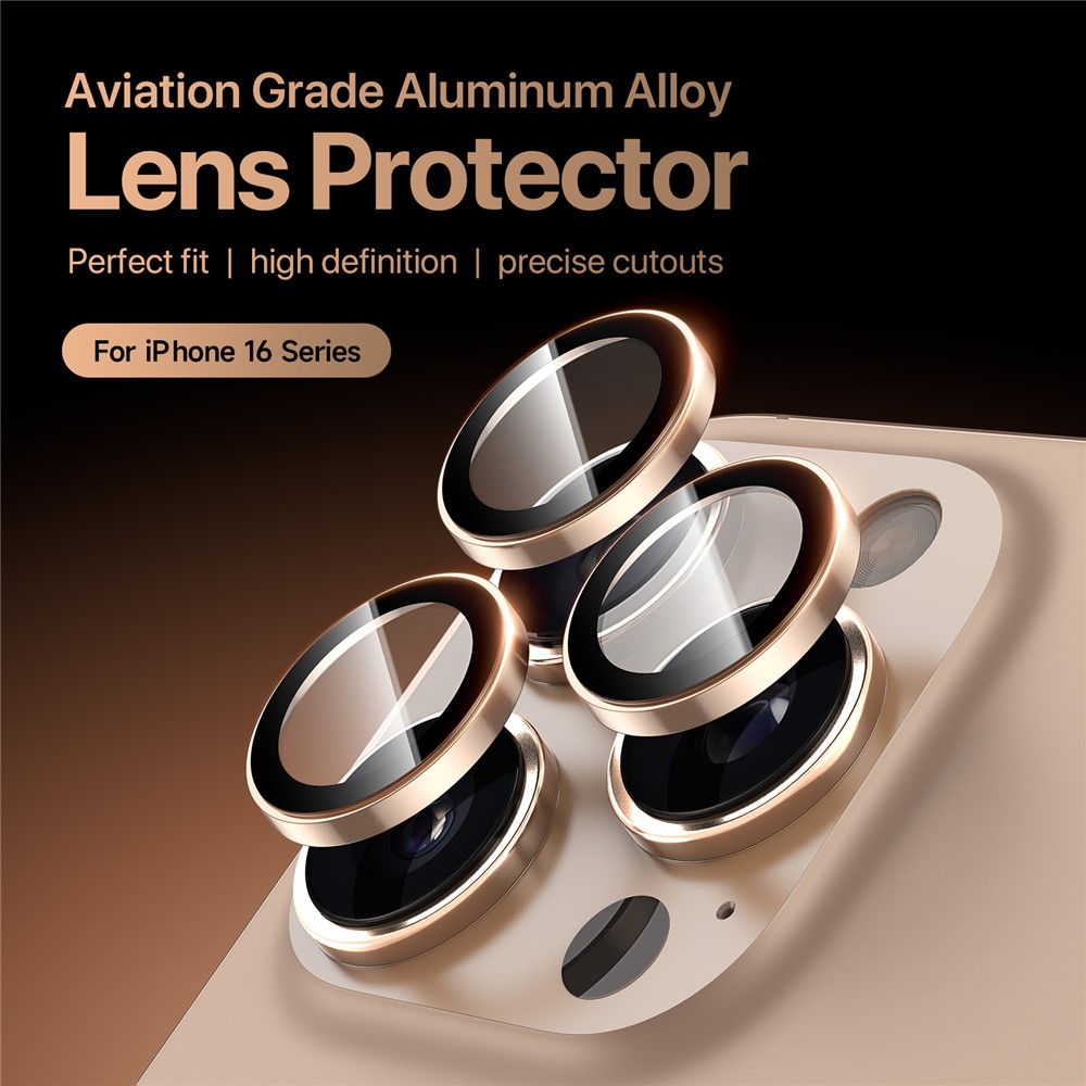 iPhone 16/16 Plus - DUX DUCIS Camera Lens Glass Protector Black — vidrio templado protector de pantalla (foto 4 de 5)