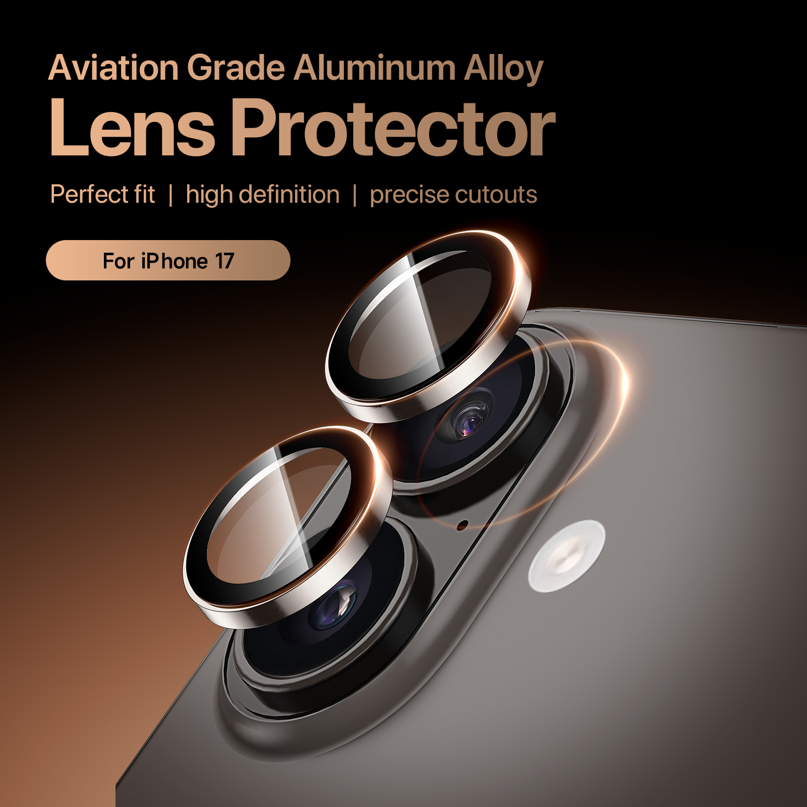 iPhone 17 - DUX DUCIS Camera Lens Glass Protector — vidrio templado protector de pantalla (foto 4 de 5)