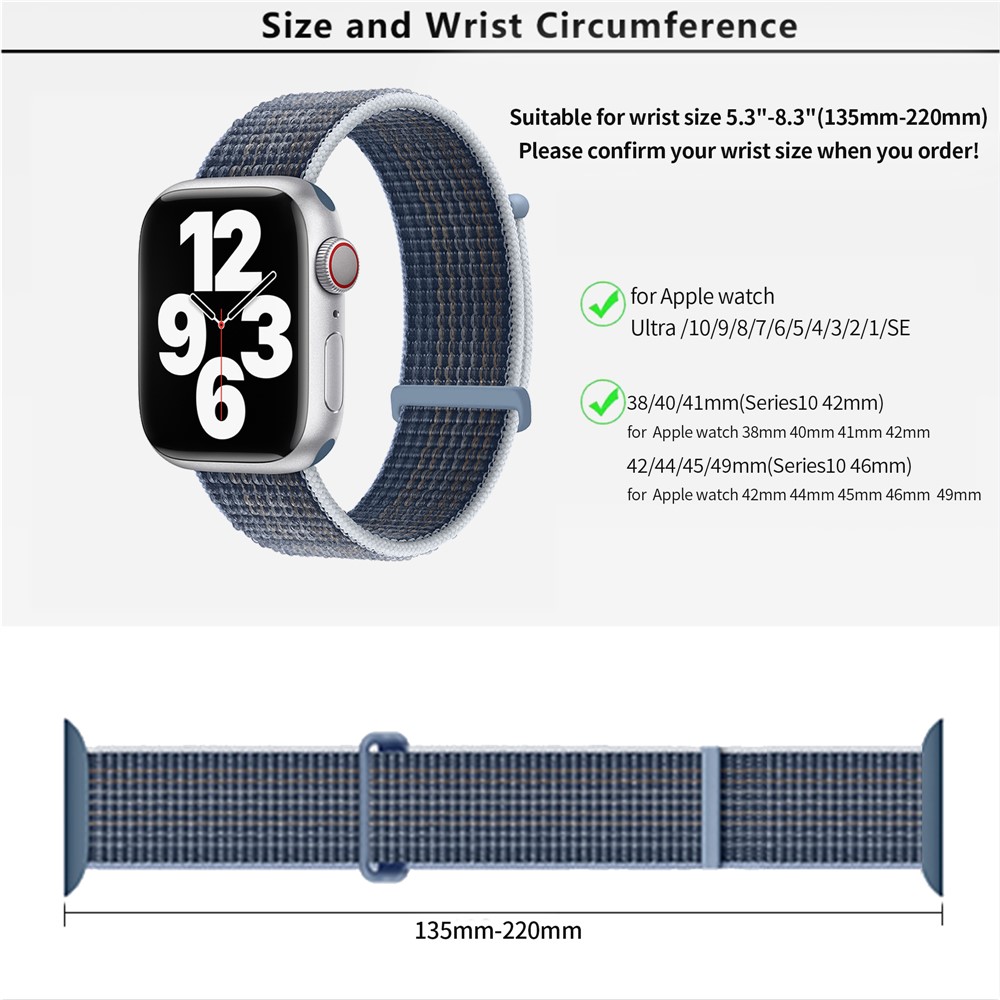 Apple Watch 41/42mm - KALEBOL Nylon Strap Storm Black — correa (foto 4 de 5)