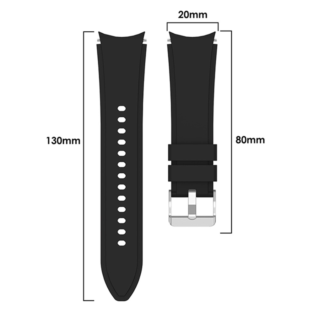 SmartWatch Band 20mm - Silicone With Stainless Steel Buckle Black — correa (foto 4 de 5)