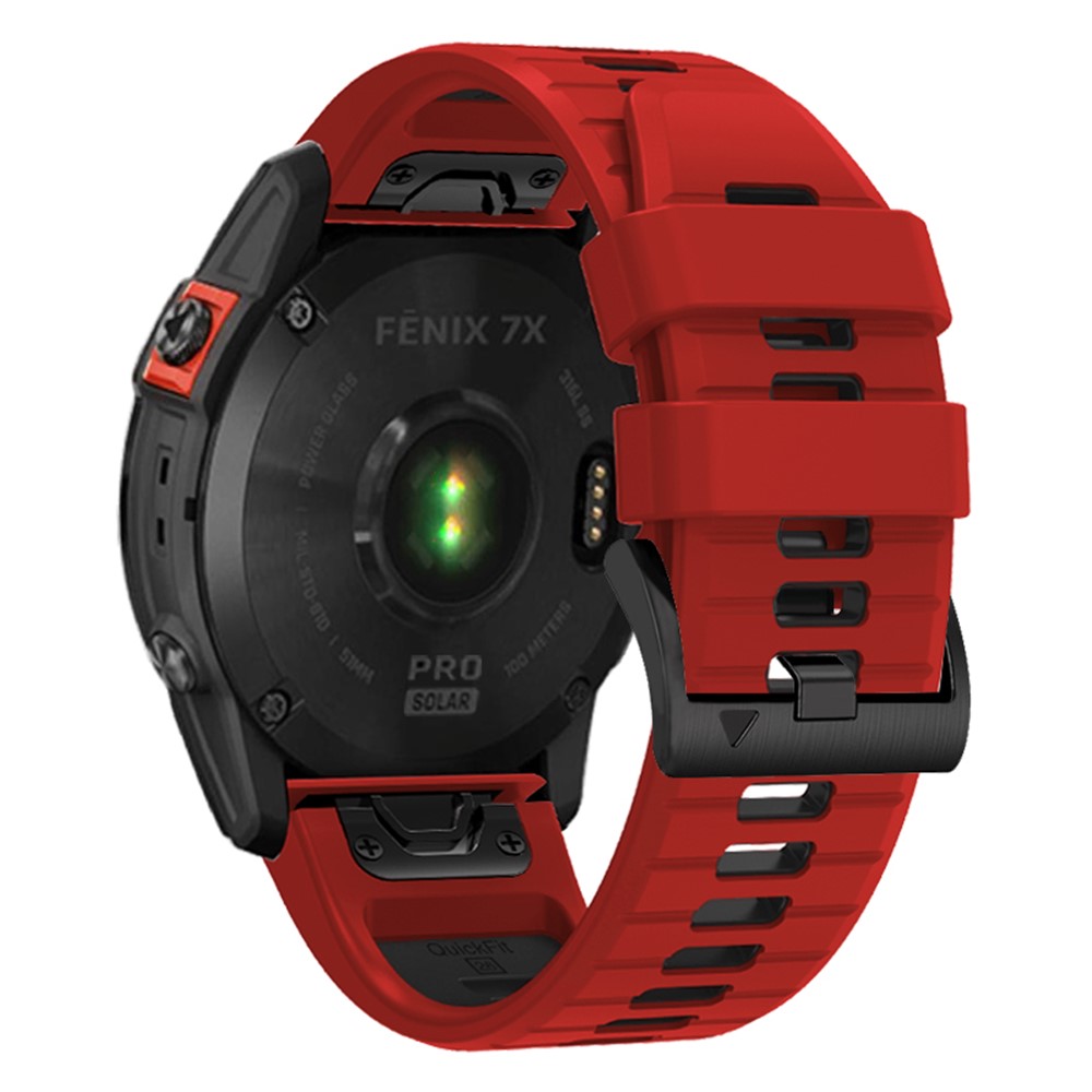Garmin - Fenix 7X/7X Pro Dual Color Sport Strap Red Black — correa
