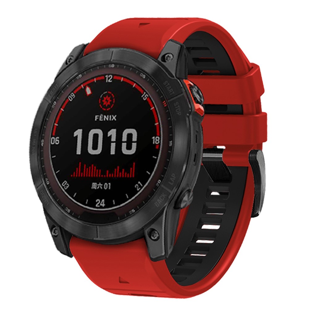 Garmin - Fenix 7X/7X Pro Dual Color Sport Strap Red Black — correa (foto 2 de 5)