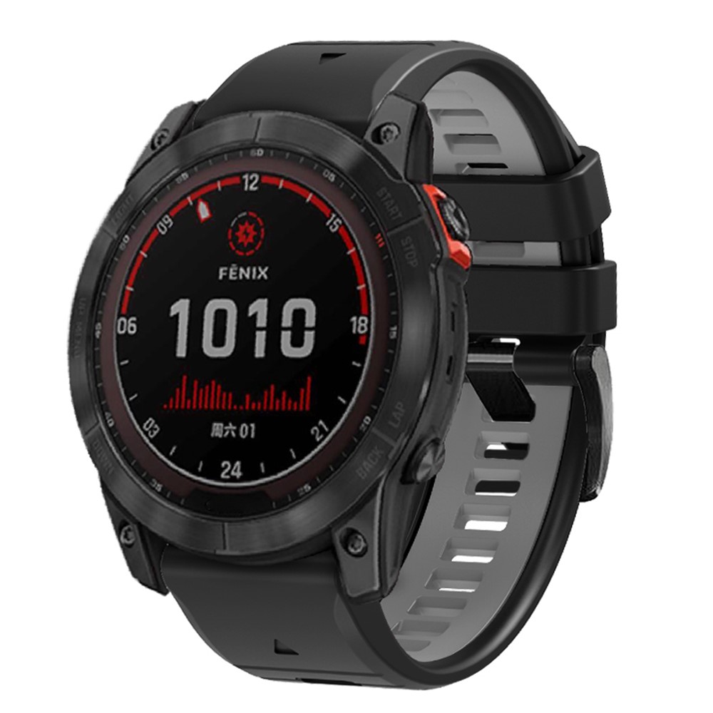 Garmin - Fenix 7X/7X Pro Dual Color Sport Strap Black Grey — correa (foto 2 de 5)