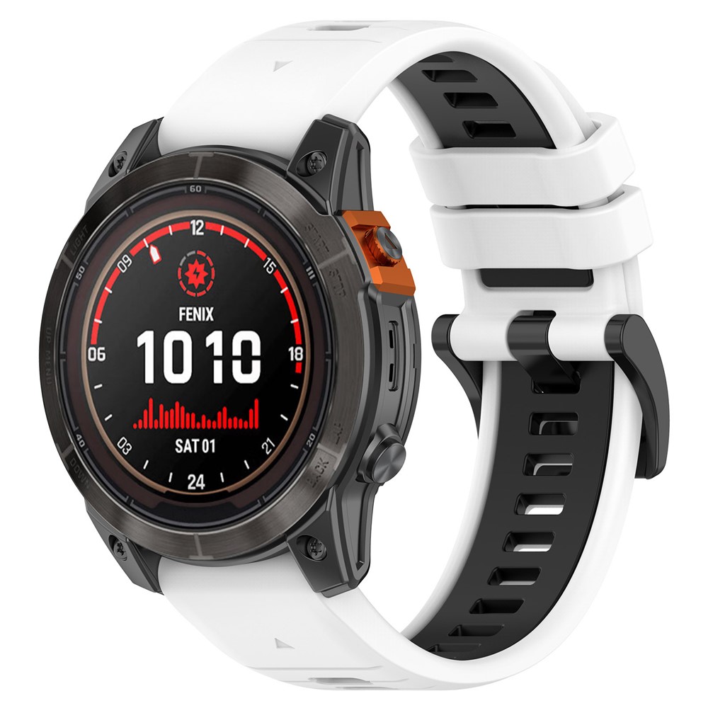 Garmin - Fenix 7X/7X Pro Silicone Band White Black — correa (foto 3 de 5)
