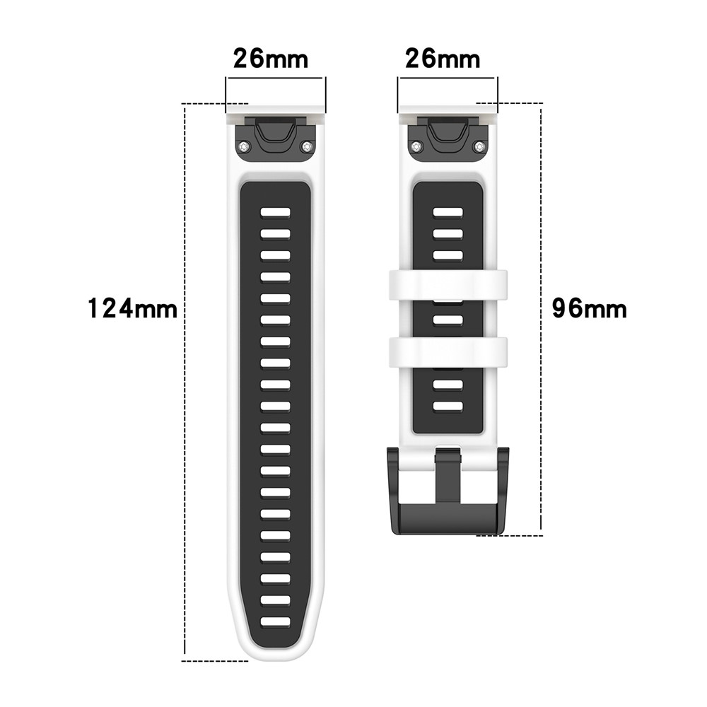 Garmin - Fenix 7X/7X Pro Silicone Band White Black — correa (foto 5 de 5)