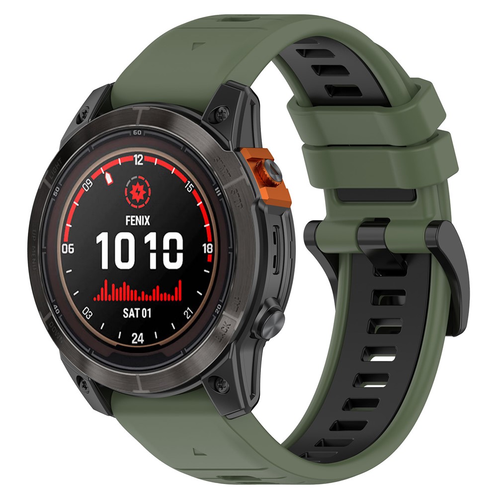 Garmin - Fenix 7X/7X Pro Silicone Band Green Black — correa (foto 3 de 5)