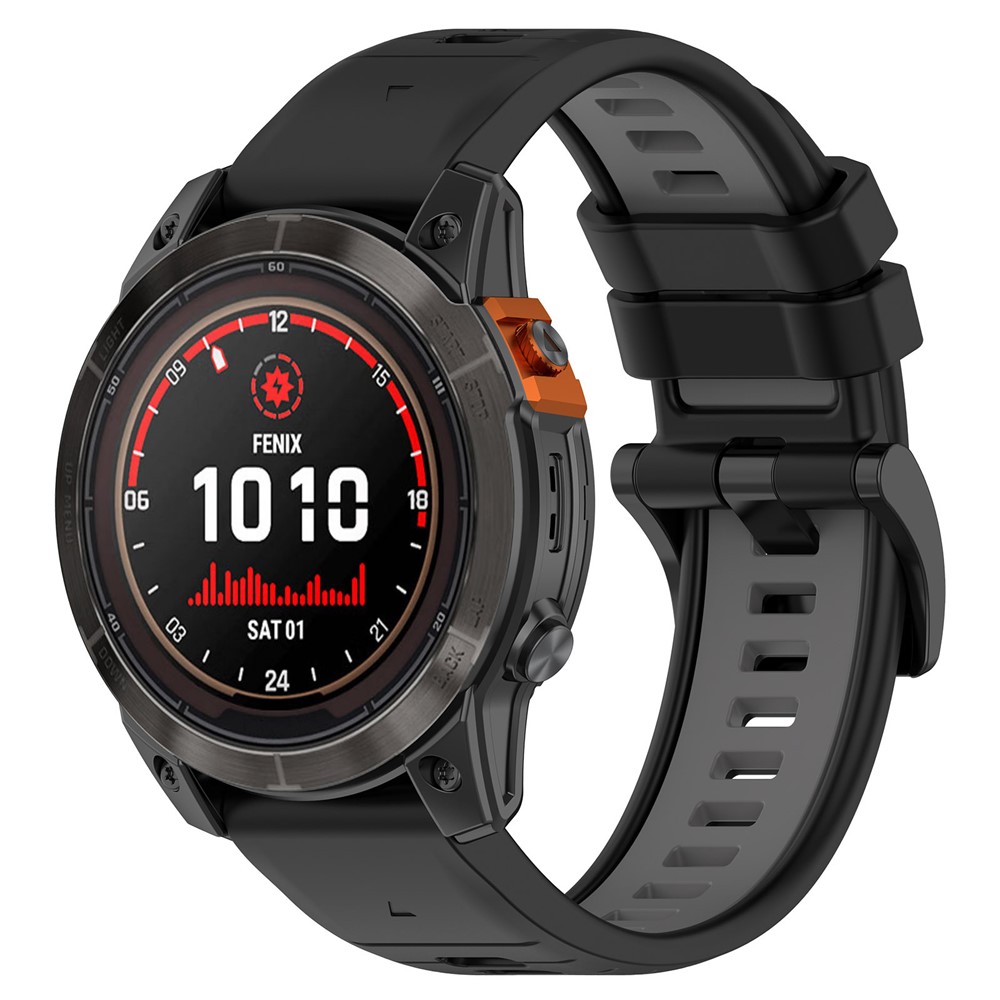 Garmin - Fenix 7X/7X Pro Silicone Band Black Grey — correa (foto 3 de 5)