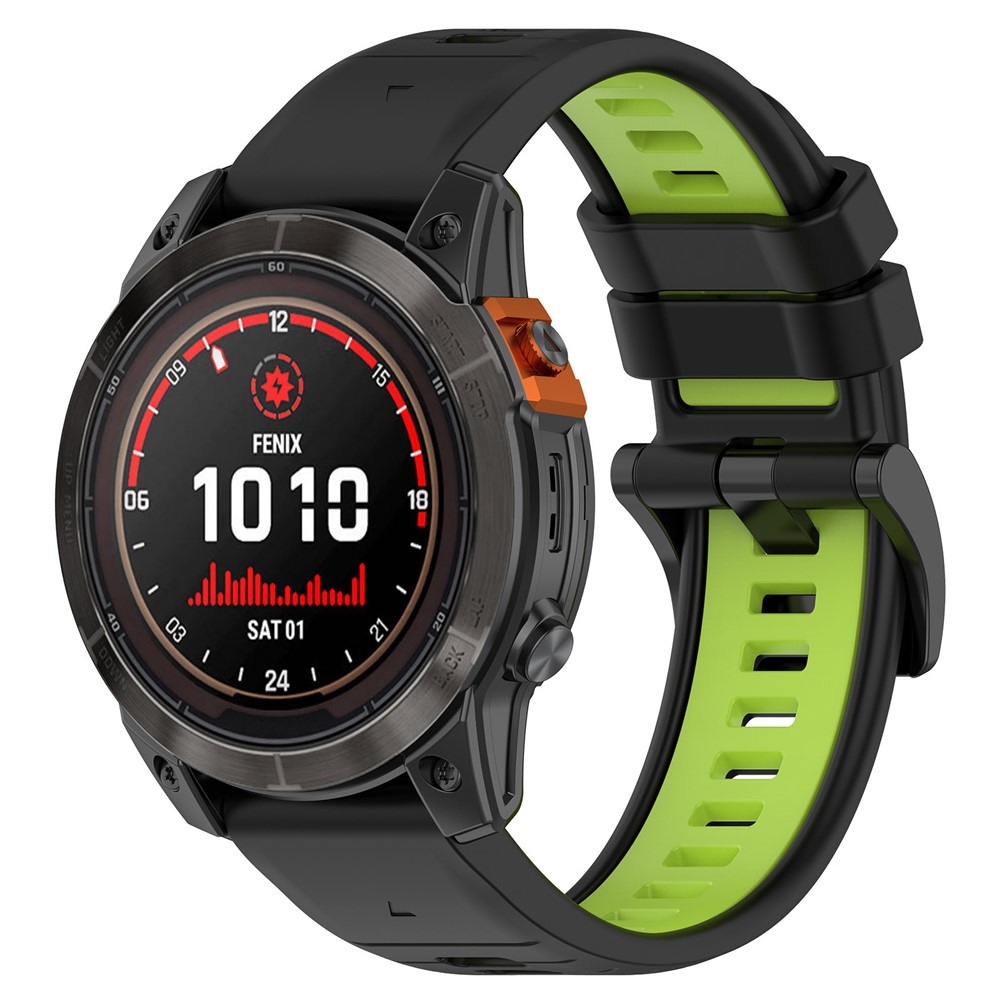 Garmin - Fenix 7X/7X Pro Silicone Band Black Green — correa (foto 3 de 5)