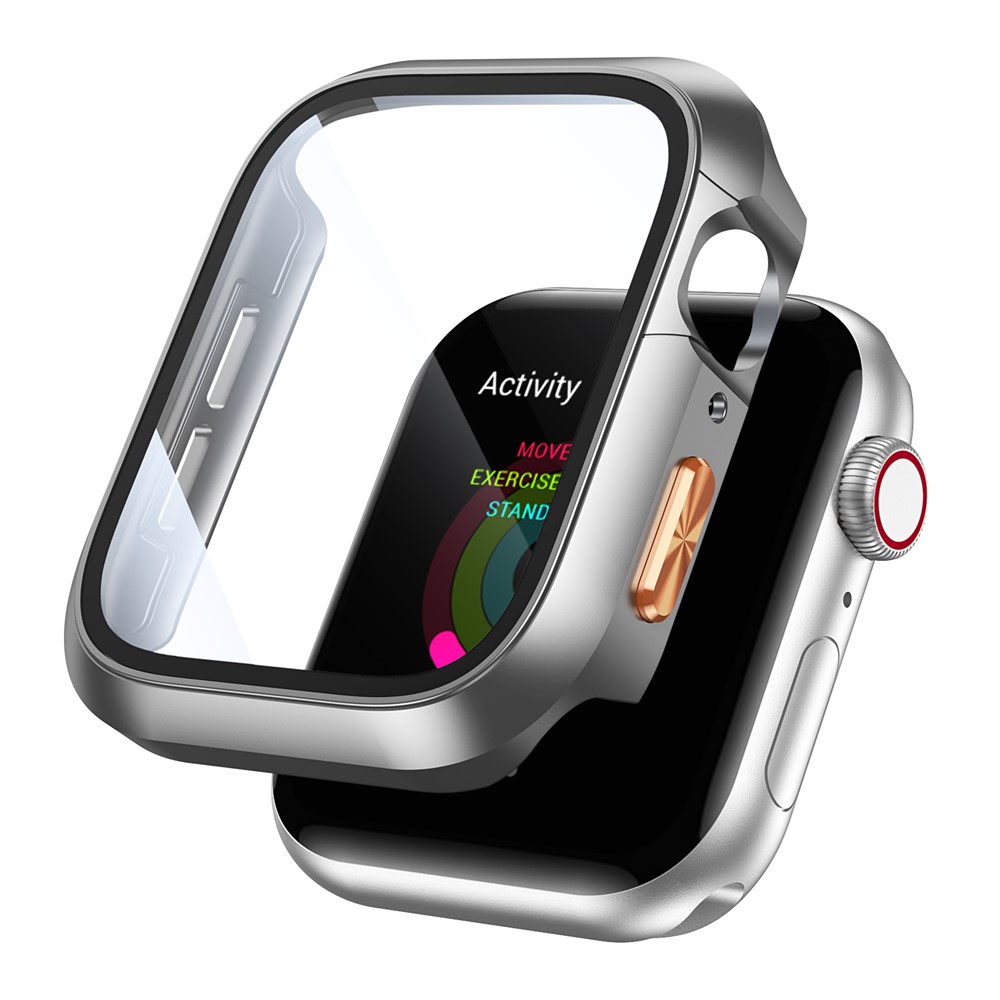 Apple Watch Series10/11 46mm - Orange Texture Button Titanium Gold — estuche