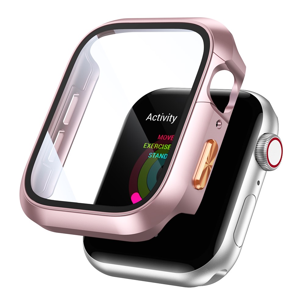 Apple Watch Series10/11 46mm - Orange Texture Button Rose Gold — estuche