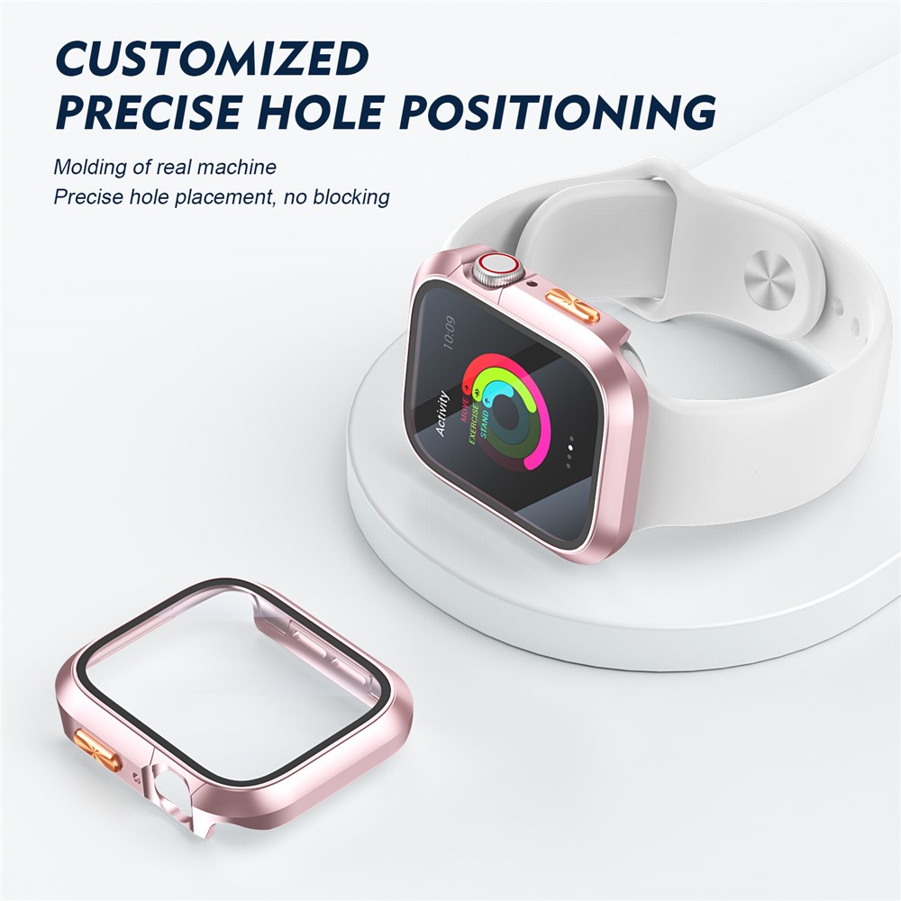Apple Watch Series10/11 46mm - Orange Texture Button Rose Gold — estuche (foto 4 de 5)