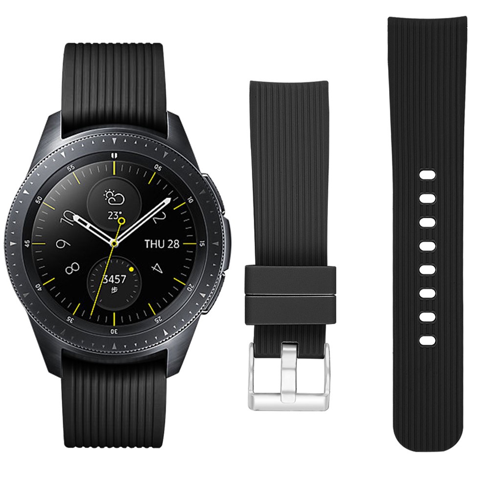 SmartWatch Band 20mm - Silicone Stripe Texture Black