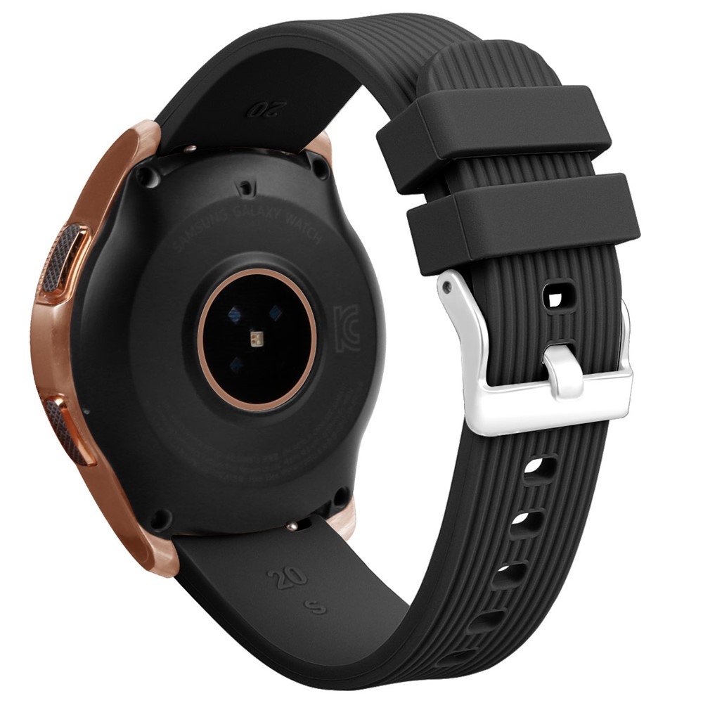 SmartWatch Band 20mm - Silicone Stripe Texture Black — correa (foto 2 de 5)