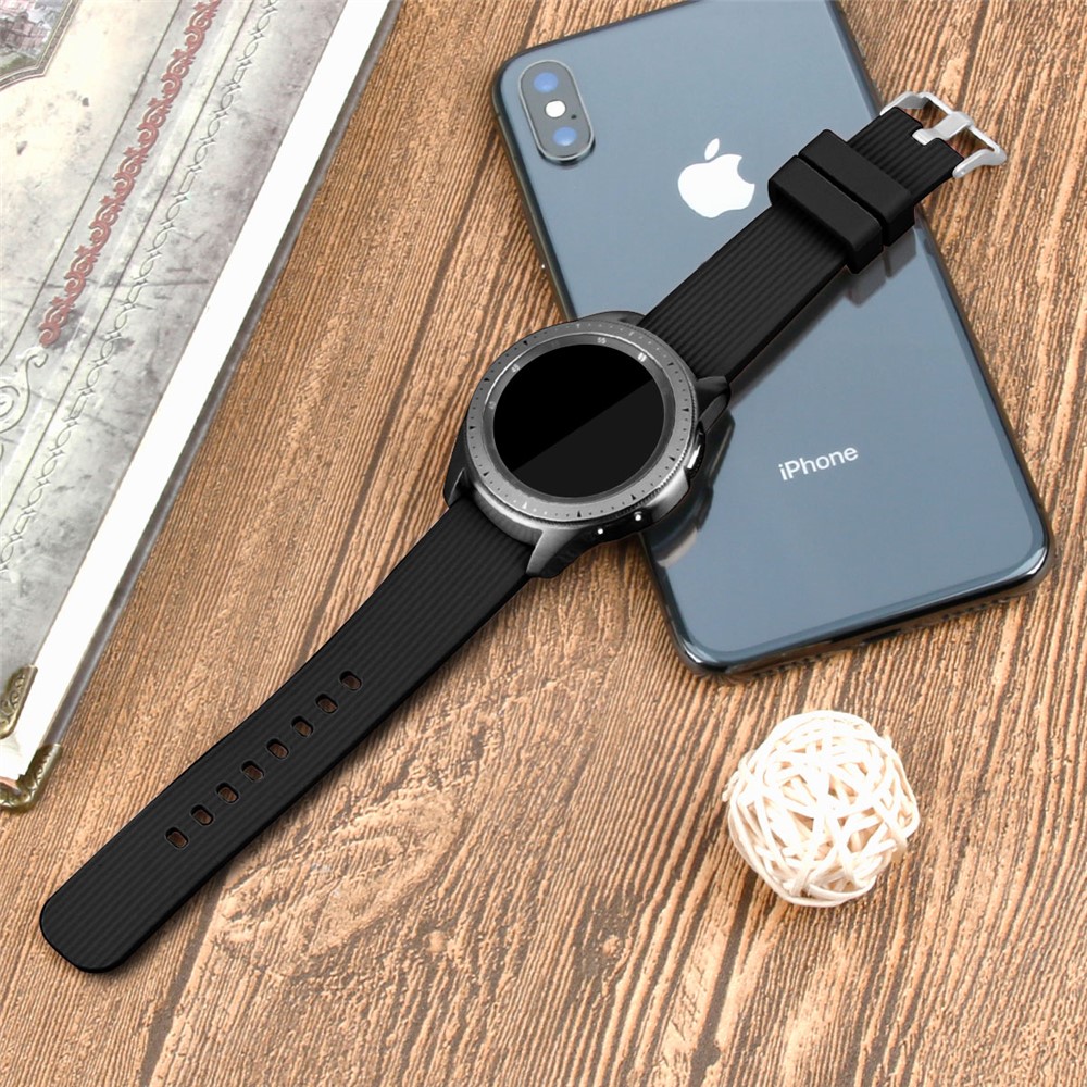 SmartWatch Band 20mm - Silicone Stripe Texture Black — correa (foto 5 de 5)