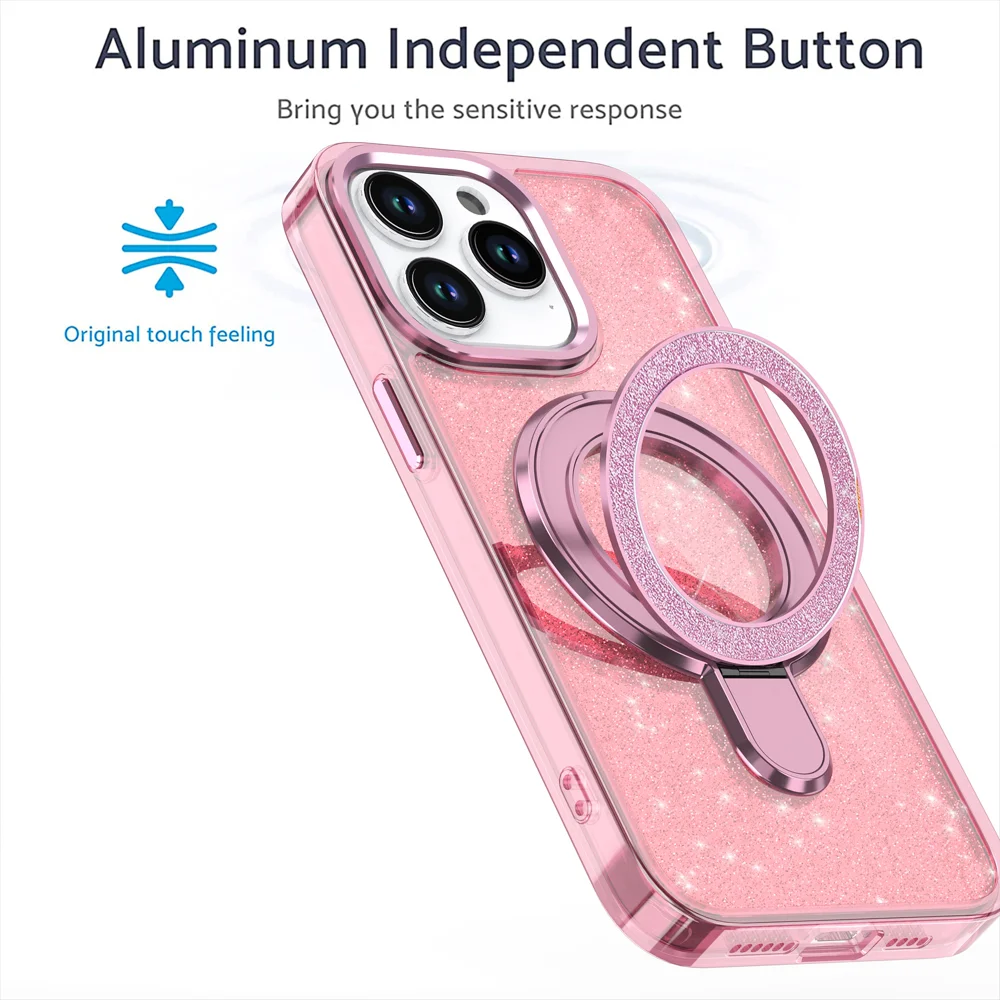 iPhone 17 - Kickstand Glitter Blue — estuche (foto 4 de 5)