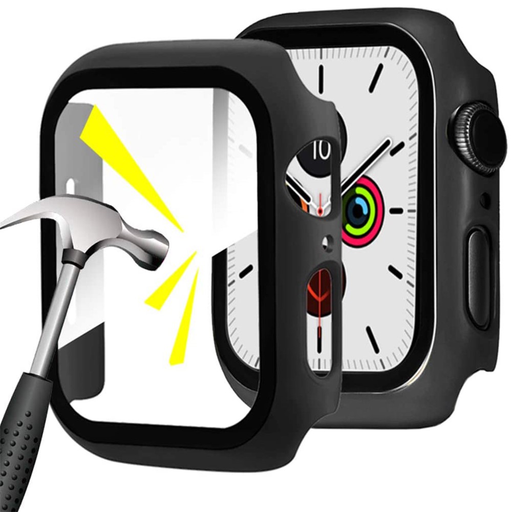 Apple Watch 40mm - Plating Frame PC + Tempered Glass Black