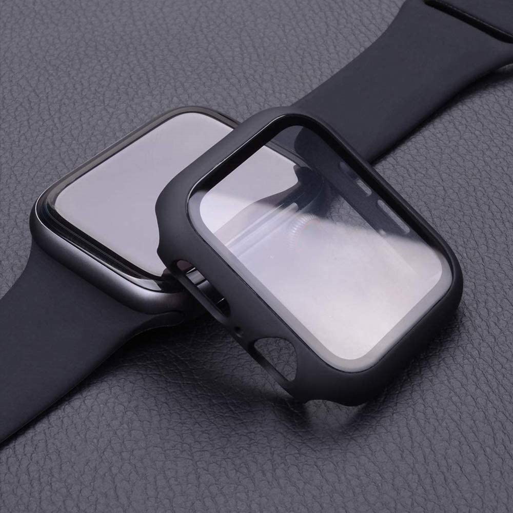 Apple Watch 40mm - Plating Frame PC + Tempered Glass Black — estuche (foto 4 de 7)