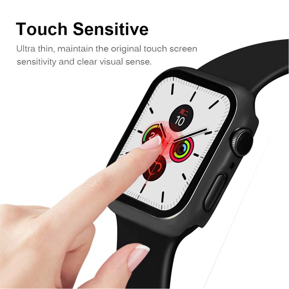 Apple Watch 40mm - Plating Frame PC + Tempered Glass Black — estuche (foto 6 de 7)