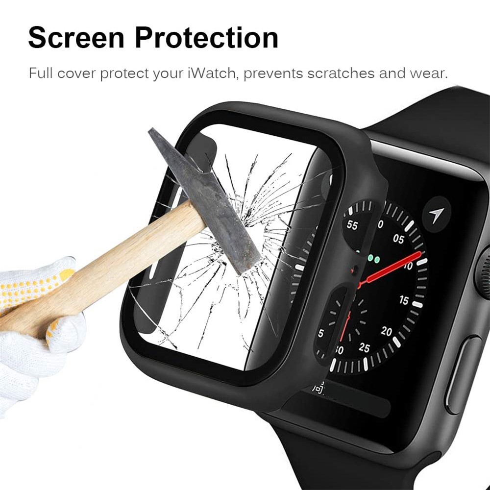 Apple Watch 40mm - Plating Frame PC + Tempered Glass Black — estuche (foto 7 de 7)