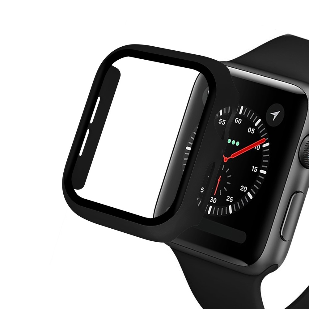 Apple Watch 44mm - PC + Tempered Glass Black — estuche (foto 3 de 10)