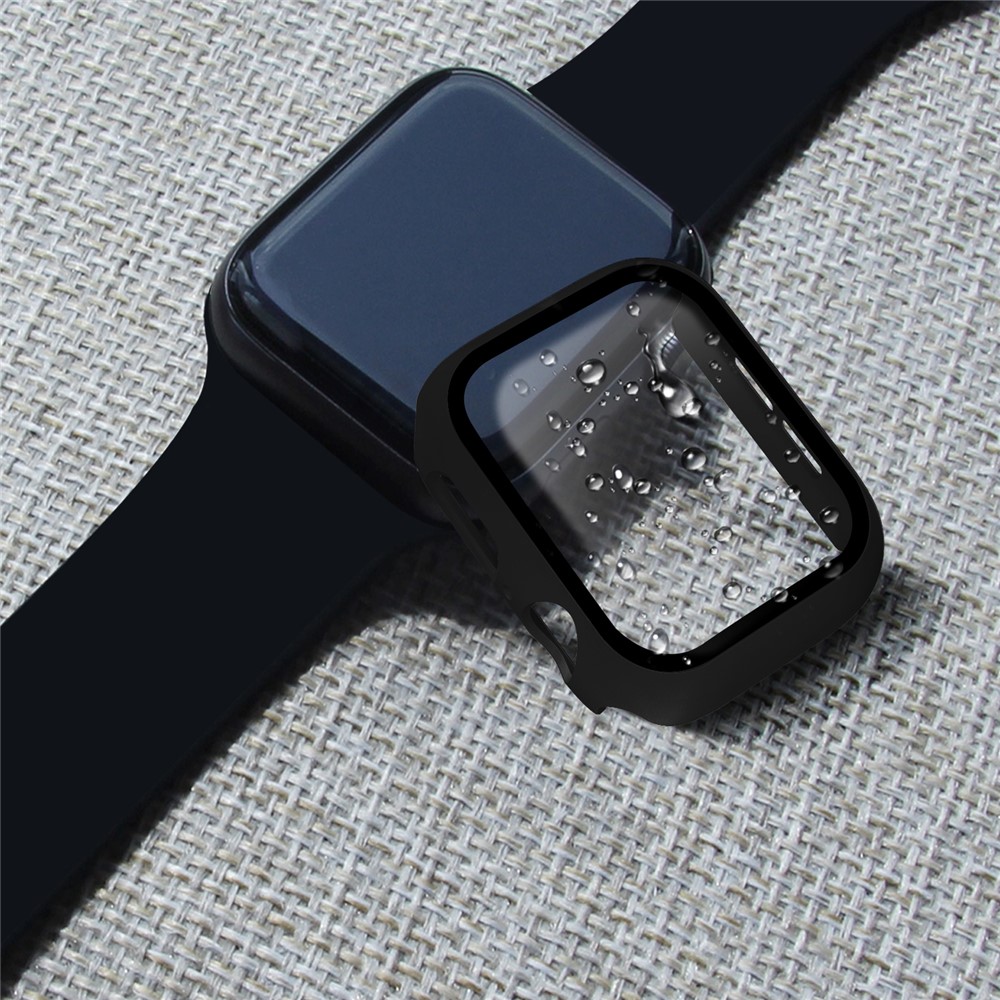 Apple Watch 44mm - PC + Tempered Glass Black — estuche (foto 6 de 10)