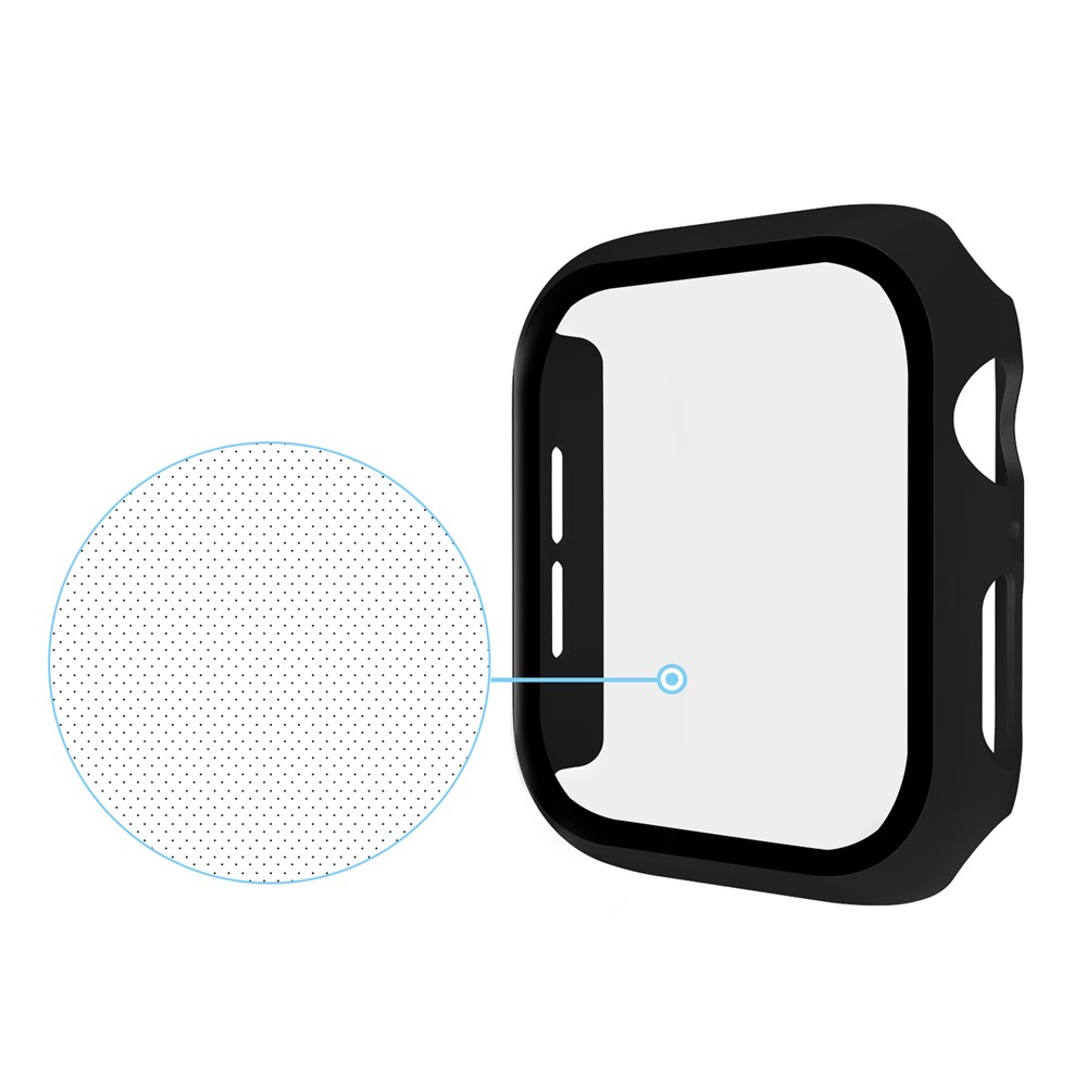 Apple Watch 44mm - PC + Tempered Glass Black — estuche (foto 8 de 10)
