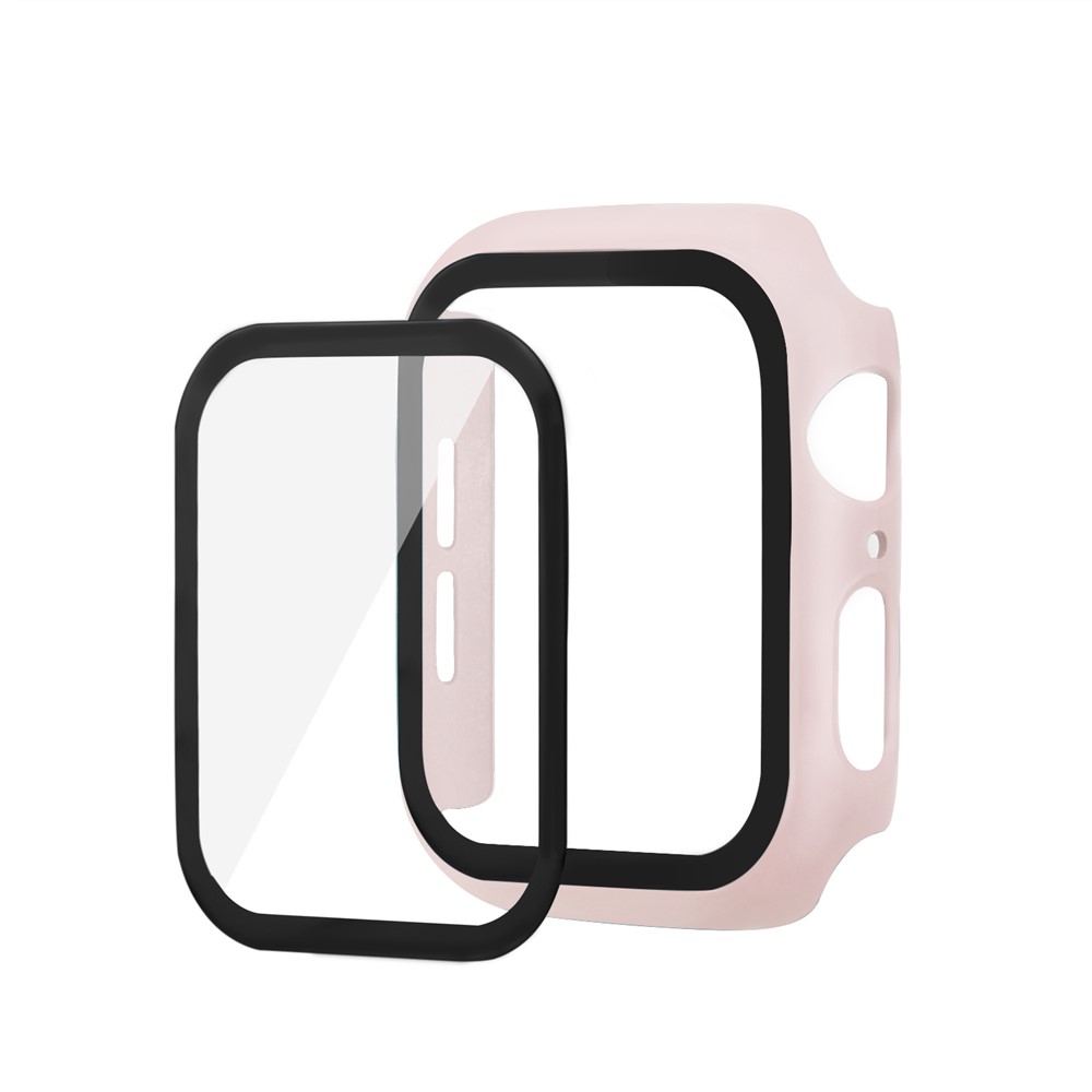 Apple Watch 44mm - PC + Tempered Glass Pink — estuche