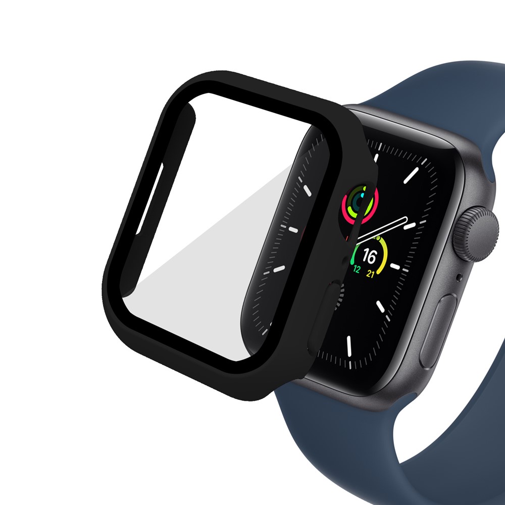 Apple Watch 45mm - Matte Frame PC + Tempered Glass Black