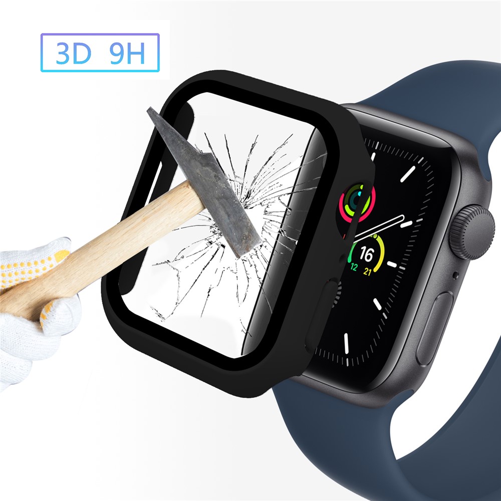 Apple Watch 45mm - Matte Frame PC + Tempered Glass Black — estuche (foto 3 de 9)