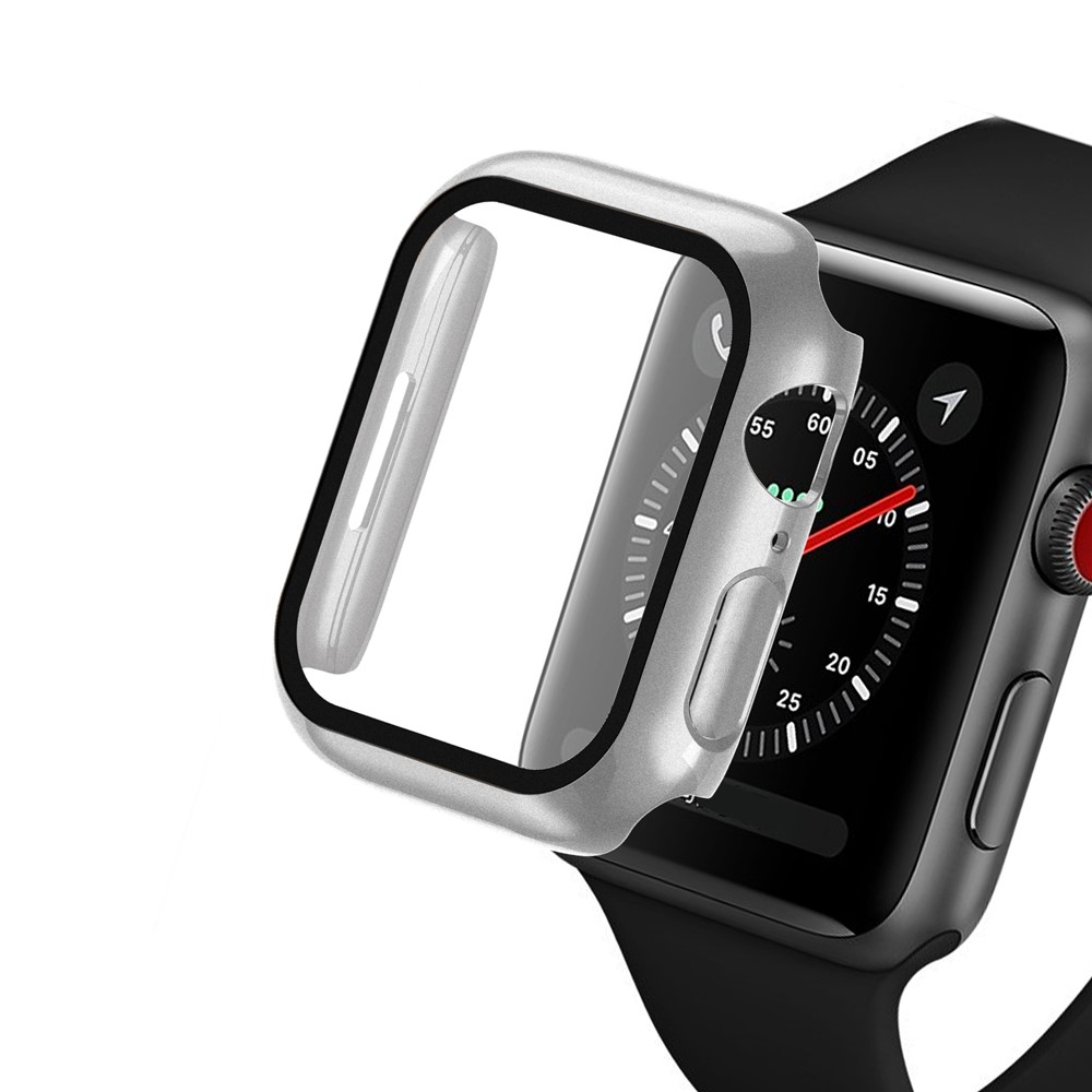 Apple Watch 45mm - Matte Frame PC + Tempered Glass Silver