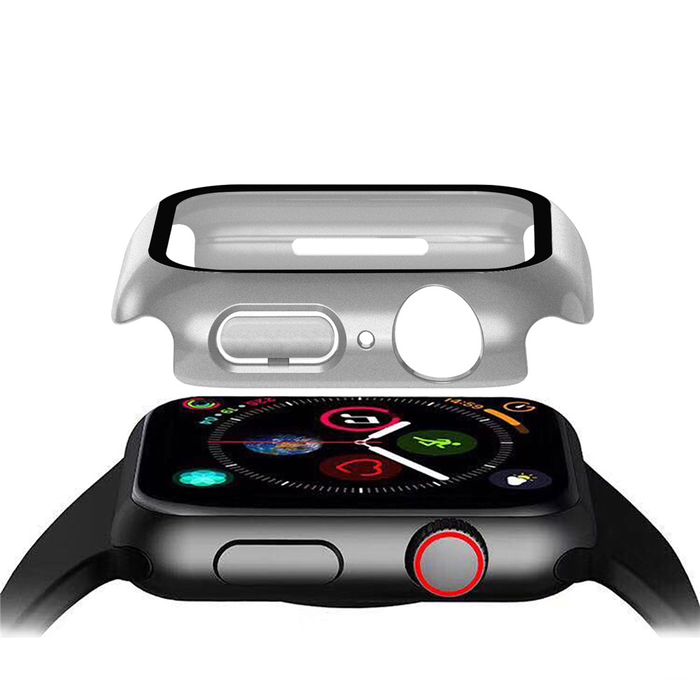 Apple Watch 45mm - Matte Frame PC + Tempered Glass Silver — estuche (foto 2 de 9)