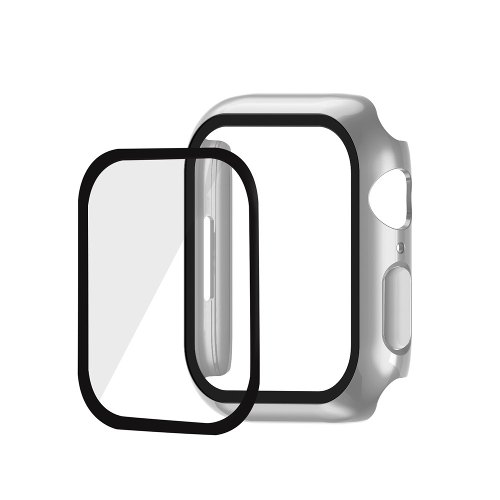 Apple Watch 45mm - Matte Frame PC + Tempered Glass Silver — estuche (foto 3 de 9)
